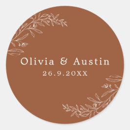 ミニマモダンリストテラコッタ結婚の封筒用シール ラウンドシール