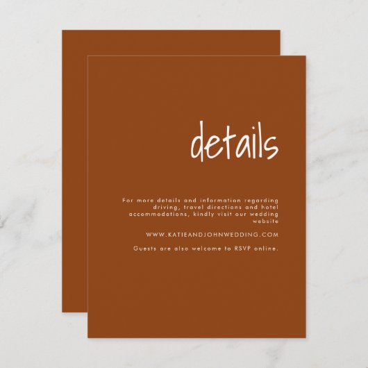 ミニマモダンリストテラコッタ結婚の詳細 (正面/裏面)