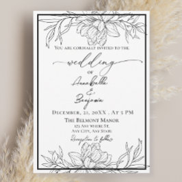 ミニマモダンリストテラコッタ結婚フローラ 招待状