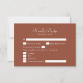 ミニマモダンリストテラコッタRSVPカード サンキューカード (正面)