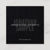 ミニマモダンリストテンプレートプレミアムブラック スクエア名刺 (正面)