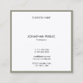 ミニマモダンリストテンプレートプロフェッショナルエレガント スクエア名刺 (裏面)