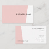 ミニマモダンリストテンプレート赤面ピンクエレガント色 名刺 (正面/裏面)