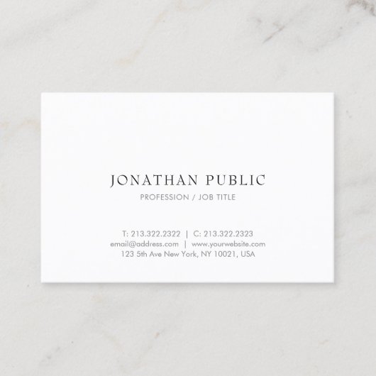 ミニマモダンリストデザインエレガントプロフェッショナルチック 名刺 (正面)