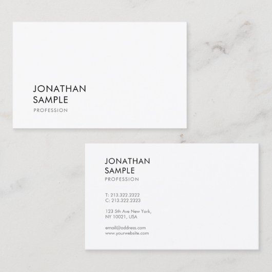 ミニマモダンリストデザインクエレガントリーンプレーンシック 名刺 (正面/裏面)