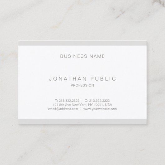 ミニマモダンリストデザインシンプルラグジュアリーエレガントトップ 名刺 (裏面)