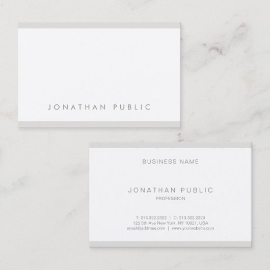 ミニマモダンリストデザインシンプルラグジュアリーエレガントトップ 名刺 (正面/裏面)