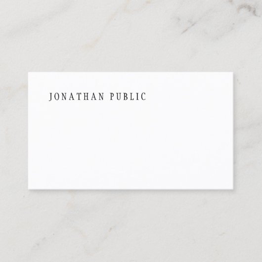 ミニマモダンリストデザインテンプレートプエレガントラン 名刺 (正面)