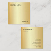 ミニマモダンリストデザインフェイク金ゴールドテンプレート スクエア名刺 (正面/裏面)