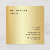 ミニマモダンリストデザインフェイク金ゴールドテンプレート スクエア名刺 (裏面)