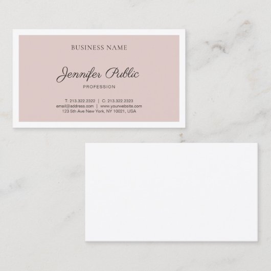 ミニマモダンリストデザインプレエレガントイントレンディーリュックス 名刺 (正面/裏面)