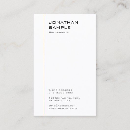 ミニマモダンリストデザインプロフェッショナルテンプレート 名刺 (正面)