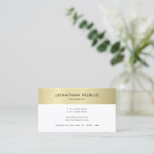 ミニマモダンリストデザイン金ゴールドルックプレーントレンディー 名刺 (スタンド正面)