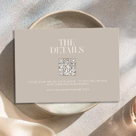 ミニマモダンリストトゥーペベージュシック結婚ズ エンクロージャーカード