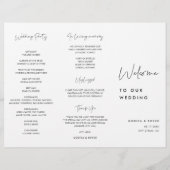 ミニマモダンリストトリフォールド結婚式 プログラム チラシ (裏面)