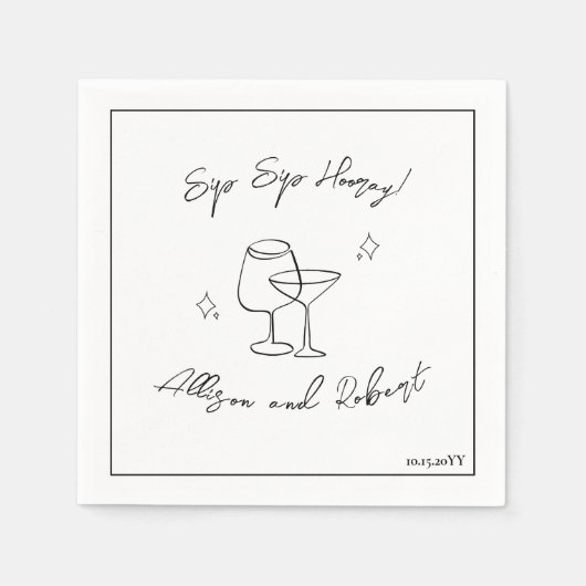 ミニマモダンリストトレンディーカクテルsipホレー スタンダードカクテルナプキン (正面)