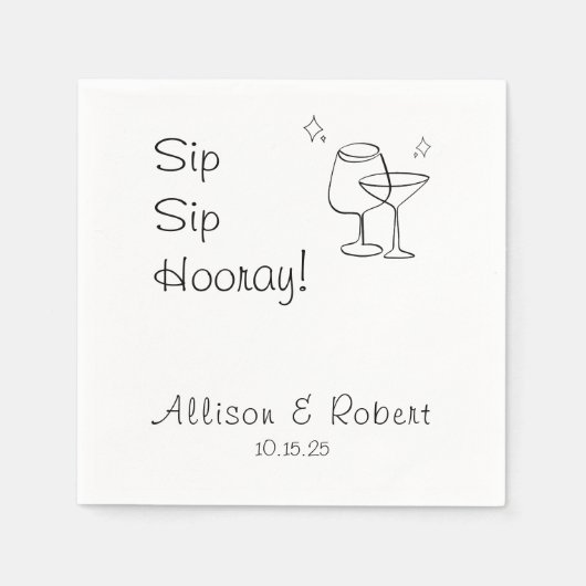 ミニマモダンリストトレンディーカクテルsipホレー スタンダードカクテルナプキン (正面)