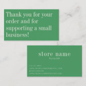 ミニマモダンリストトレンディーケリーグリーンありがとう 名刺 (正面/裏面)