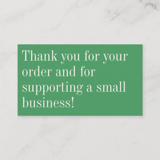 ミニマモダンリストトレンディーケリーグリーンありがとう 名刺 (正面)