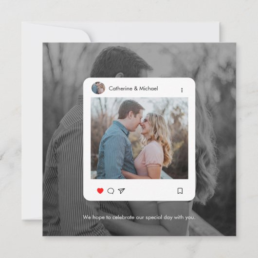 ミニマモダンリストトレンディーソーシャルメディアスタイル写真 セーブザデート (裏面)
