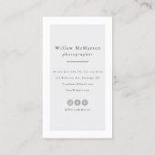 ミニマモダンリストトレンディータイポグラフィ写真 名刺 (裏面)