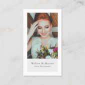 ミニマモダンリストトレンディータイポグラフィ写真 名刺 (正面)