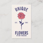 ミニマモダンリストトレンディーブルーピンクのバラの花 名刺 (正面)