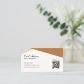 ミニマモダンリストトレンディー幾何形状QRコード 名刺 (スタンド正面)