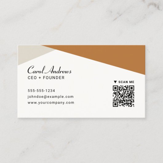 ミニマモダンリストトレンディー幾何形状QRコード 名刺 (正面)