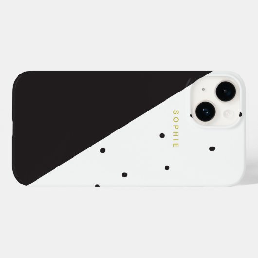 ミニマモダンリストトレンディー白黒水玉模様 Case-Mate iPhoneケース (裏面 (横))