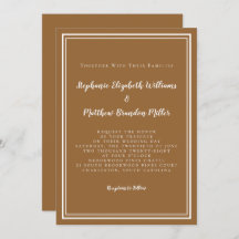 ミニマモダンリストトレンディー素朴ブラウンシック結婚ズ