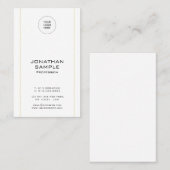 ミニマモダンリストトレンディー金ゴールド垂直テンプレート 名刺 (正面/裏面)