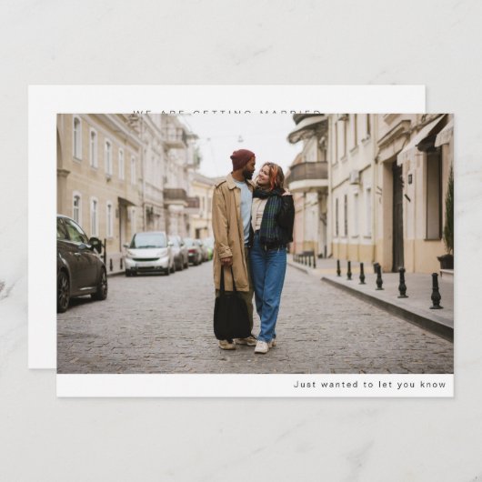 ミニマモダンリストトレンディー2枚結婚の写真 セーブザデート (正面/裏面)