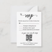 ミニマモダンリストトレンディーchicスクリプ結婚トrsvp's ノートカード (正面)