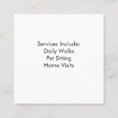 ミニマモダンリストドッグウォーカー名刺 スクエア名刺 (裏面)
