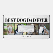 ミニマモダンリストドッグパパ4枚フォトコラージュ デスクマット (キーボード&マウス)