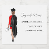 ミニマモダンリストナース卒業ギフト スパークリングワインラベル (シングルラベル)