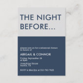 ミニマモダンリストネイビーブルーグレーリハーサルディナー エンクロージャーカード (正面)