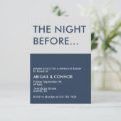 ミニマモダンリストネイビーブルーグレーリハーサルディナー エンクロージャーカード (スタンド正面)