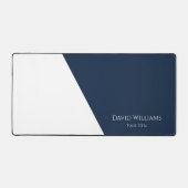 ミニマモダンリストネイビーブルーホワイトカスタム デスクマット (正面)