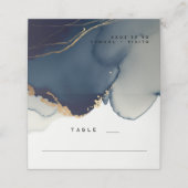 ミニマモダンリストネイビーブルー金ゴールドビーチ結婚式 プレイスカード (外部開封)