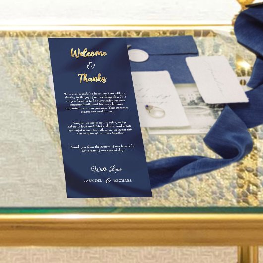 ミニマモダンリストネイビーブルー&金ゴールド歓迎感謝してい