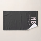 ミニマモダンリストネイルサロンカスタムブラック ハンドタオル (ハンドタオル)