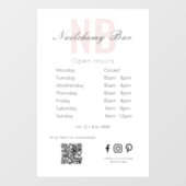 ミニマモダンリストネイルサロン開館時間記号 ウィンドウサイン (シート)