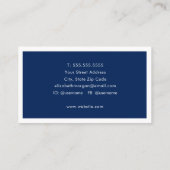 ミニマモダンリストネービーブルーホワイトシンプル  名刺 (裏面)