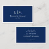 ミニマモダンリストネービーブルーホワイトシンプル  名刺 (正面/裏面)