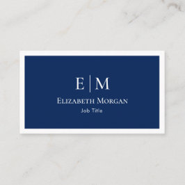 ミニマモダンリストネービーブルーホワイトシンプル 名刺