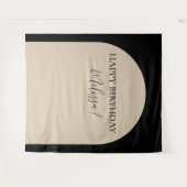 ミニマモダンリストハッピーバースデー写真の背景 タペストリー (正面(横))