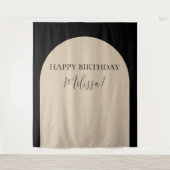 ミニマモダンリストハッピーバースデー写真の背景 タペストリー (正面)