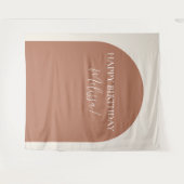 ミニマモダンリストハッピーバースデー写真の背景 タペストリー (正面(横))